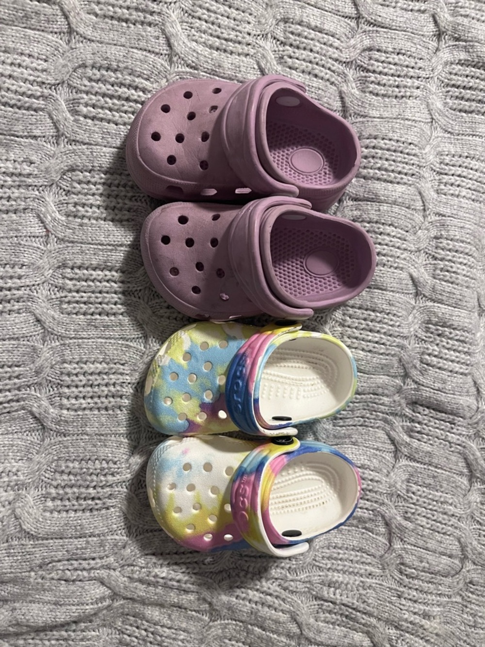 Purple and Rainbow Kids Clogs - Comfortable Slip-On Casual Shoes